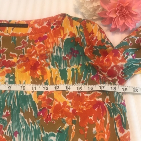 ZARA Floral Watercolor Shift Dress Size Medium Womens - Picture 8 of 11